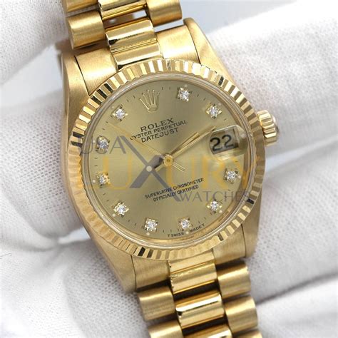 rolex datejust 31.mm midsize gold|Rolex Datejust 31 for sale.